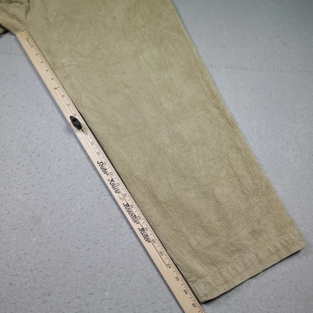Vintage Polo Ralph Lauren Andrew Pant Mens 36x32 Tan Pleated Corduroy Trousers